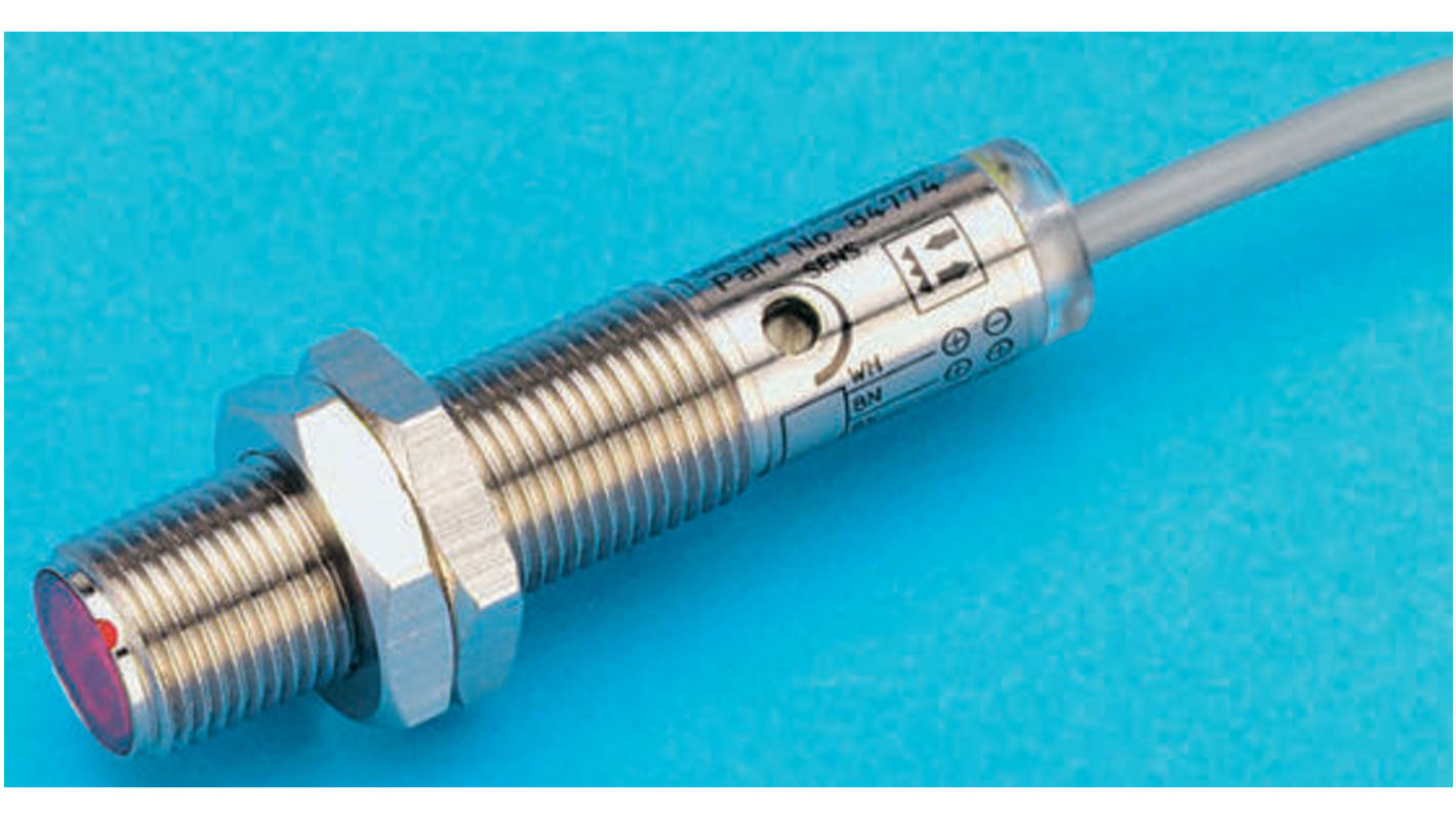Pepperl + Fuchs Diffuse Photoelectric Sensor, Barrel Sensor, 200 mm Detection Range
