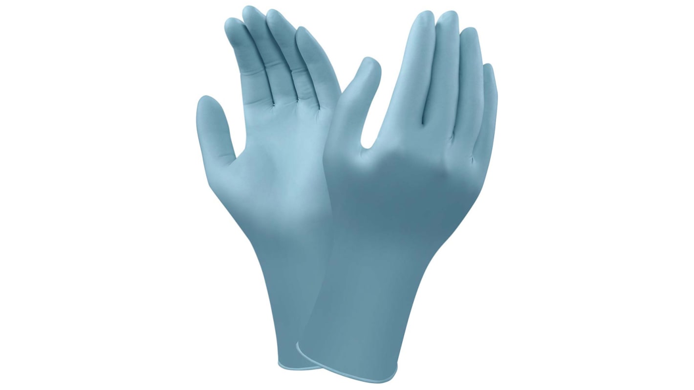 Ansell 92-670 Blue Powder-Free Nitrile Disposable Gloves, Size 8.5-9, Large, 100 per Pack