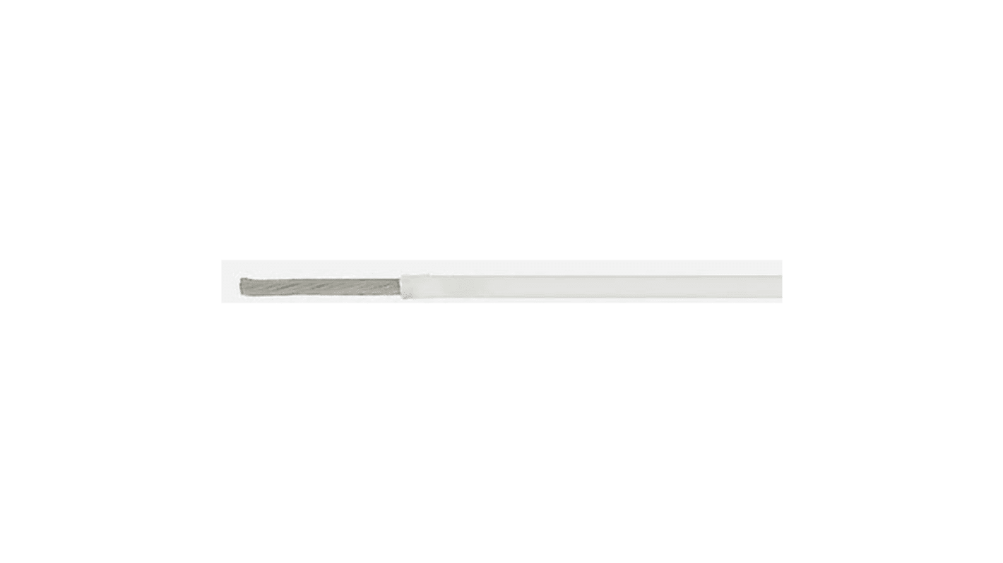 TE Connectivity 白色恶劣环境电线, 0.96 mm², 100m长, 18 AWG, 600 V, 最高+150°C, ETFE绝缘