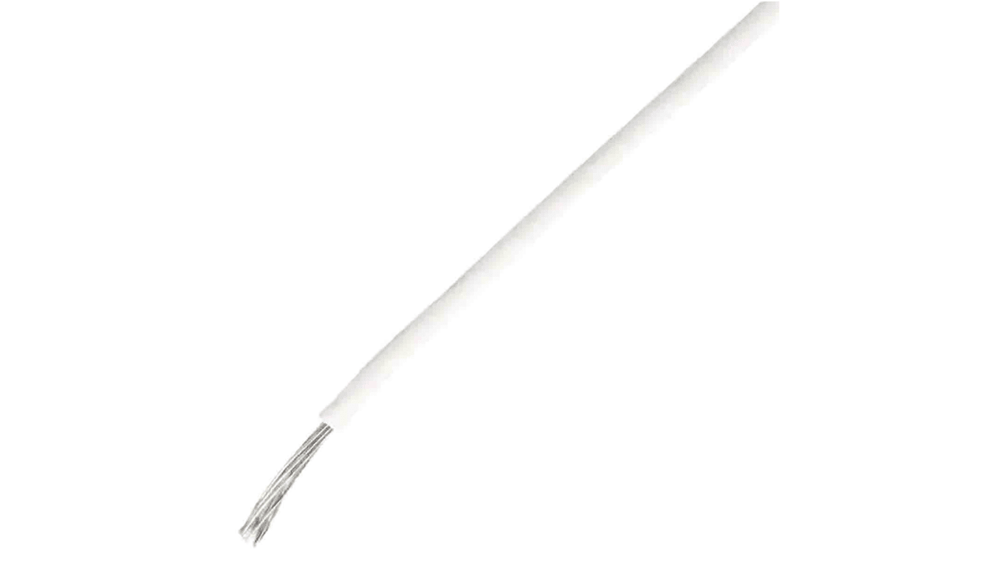 TE Connectivity White 0.2 mm² Harsh Environment Wire, 24 AWG, 19/36, 100m, ETFE Insulation, 55A0111-24-9