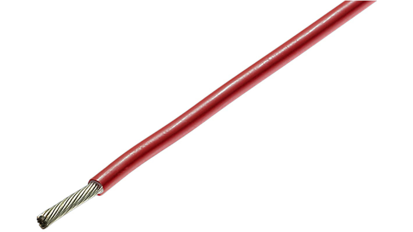TE Connectivity Red 0.82 mm² Harsh Environment Wire, 18 AWG, 19/30, 100m, Polyalkene Insulation