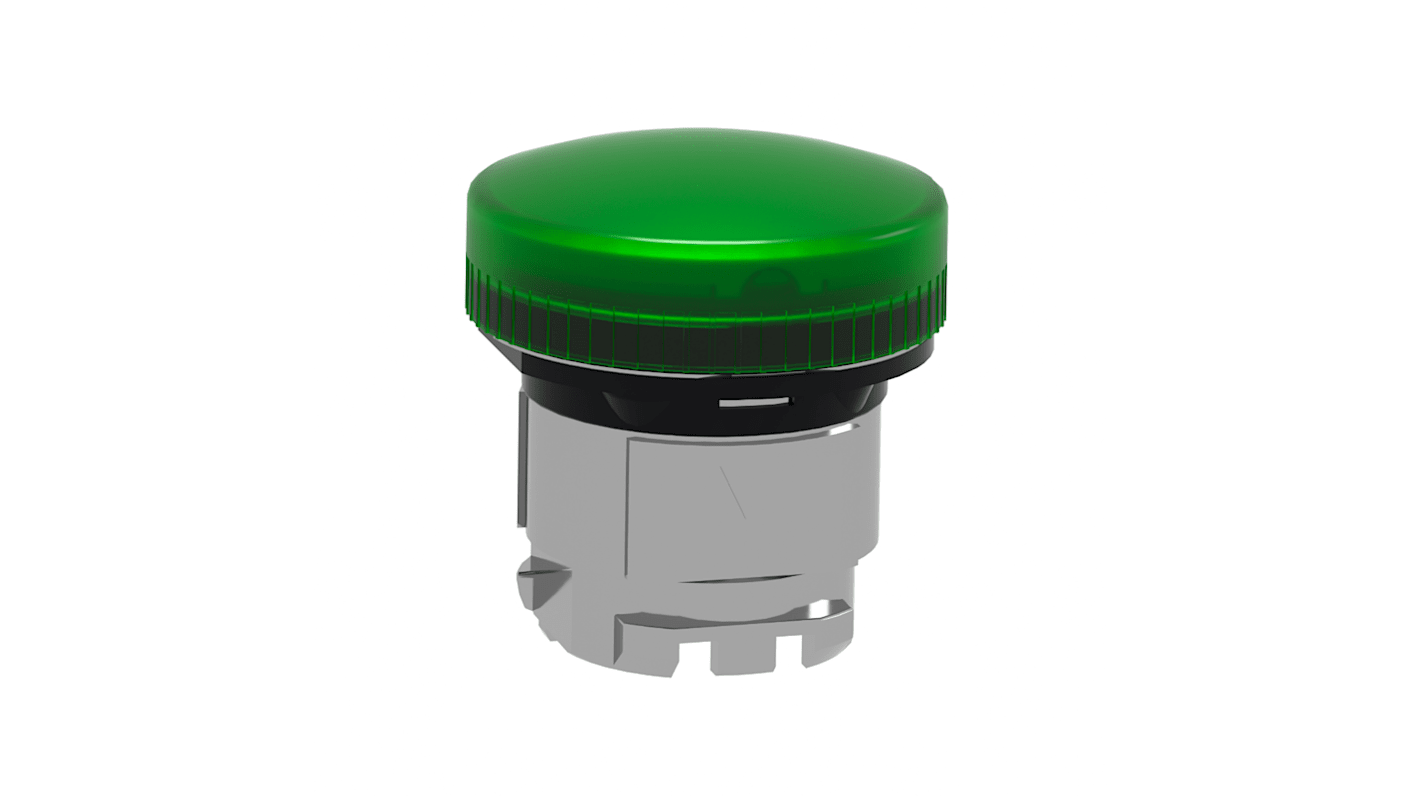 Cabezal de luz piloto Schneider Electric ZB4BV03 Verde, Montaje , Montaje en panel