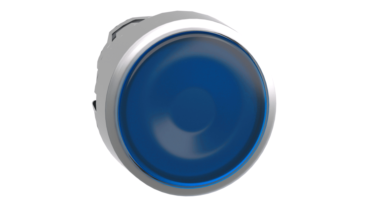 Schneider Electric Harmony XB4 Series Blue Illuminated Spring Return Push Button Head, 22mm Cutout, IP66, IP67, IP69,