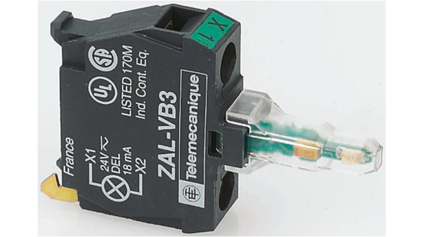 Schneider Electric Lampenfassung, Harmony ZALV -Serie , LED, Grün, 110 → 120 V, Schraubanschluss, Typ Lichtblock