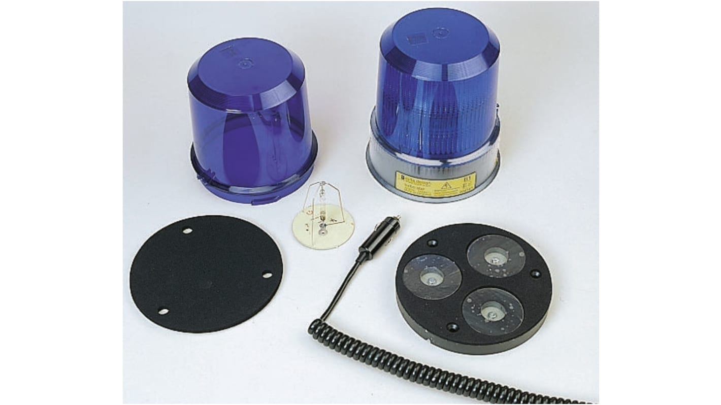 Curtis Turbo Star Series Blue Flashing Beacon, 11 → 36 V dc, Base Mount, Xenon Bulb
