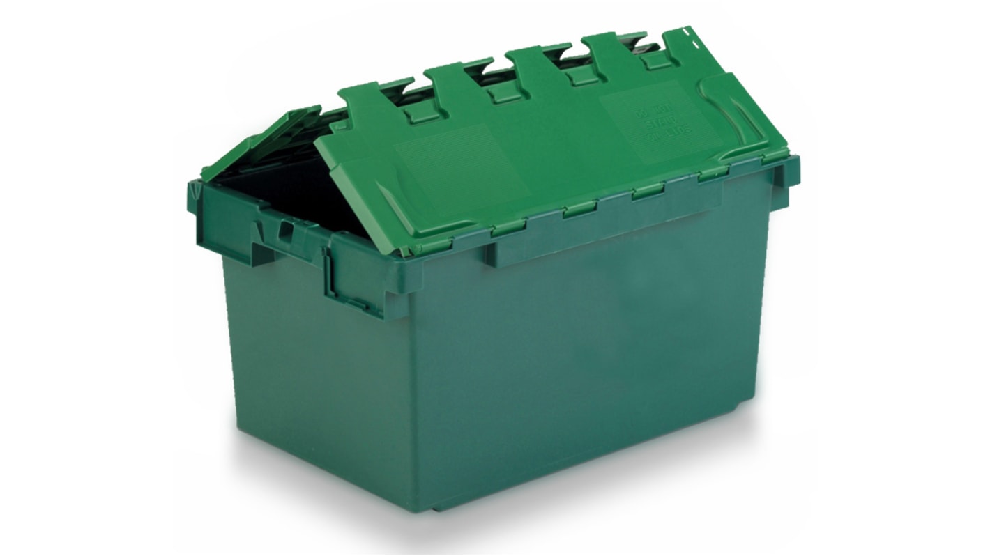 Schoeller Allibert 80L Green PP Large Folding Crate, 374mm x 460mm x 720mm