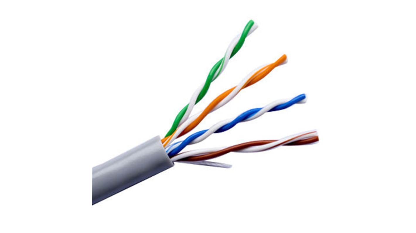 Cable Ethernet Cat5e U/UTP Belden de color Gris, long. 305m, funda de PVC