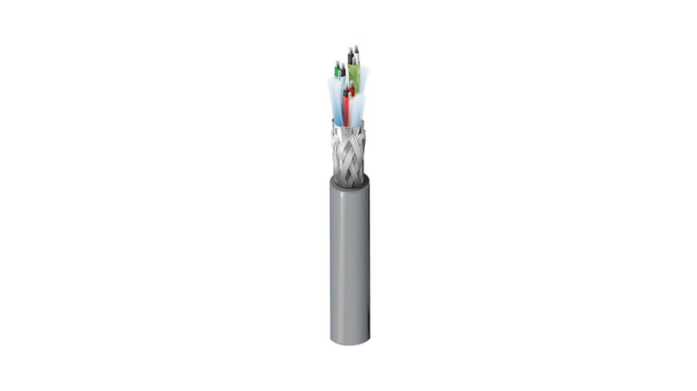 Belden 6芯3对屏蔽线 0.2 mm²双绞线 数据电缆, 8163系列, 24 AWG, PVC铬护套