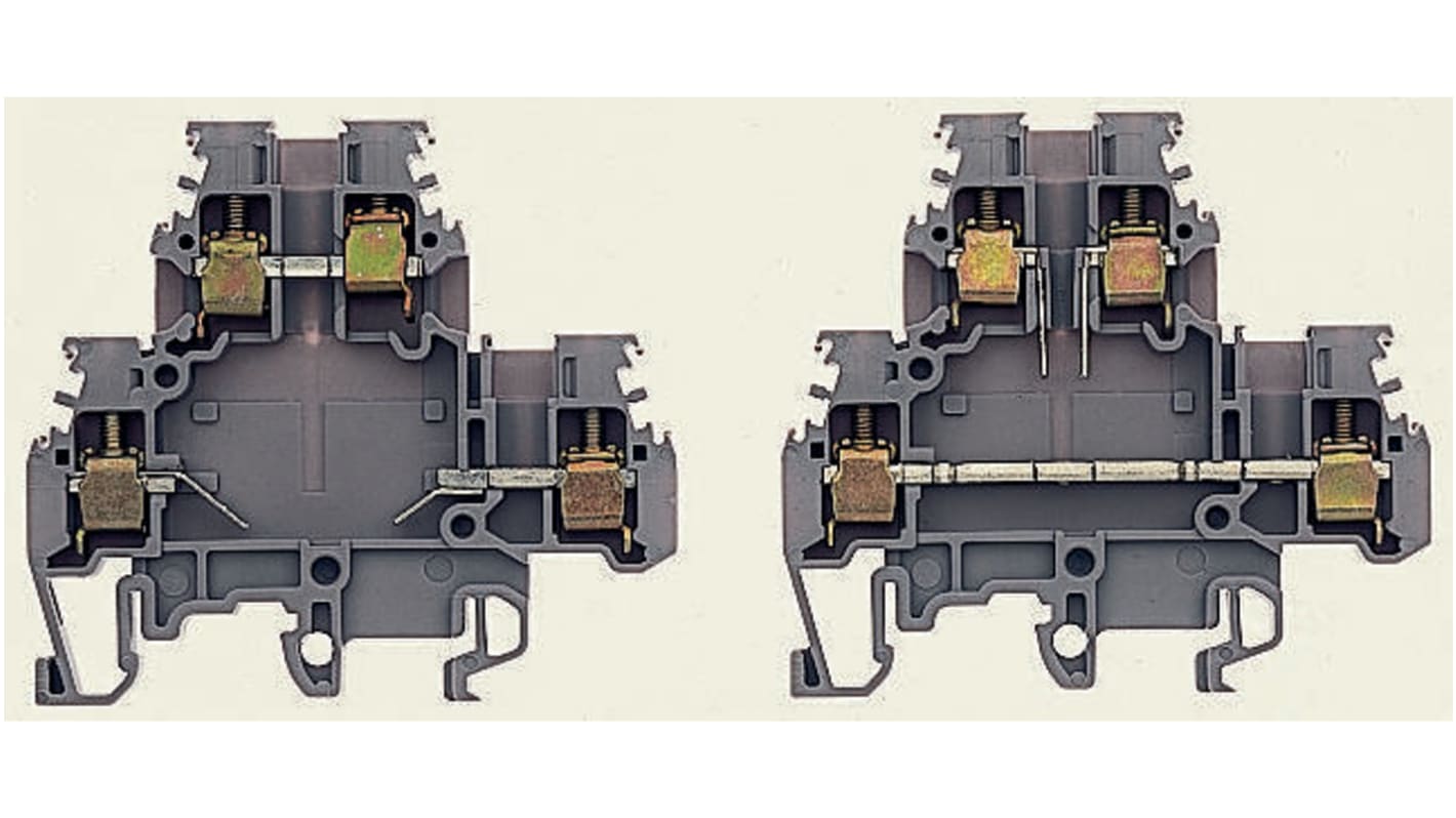 Entrelec 1SNA115177R1400 SNA Series Grey, 4mm², Double-Level, Screw Termination