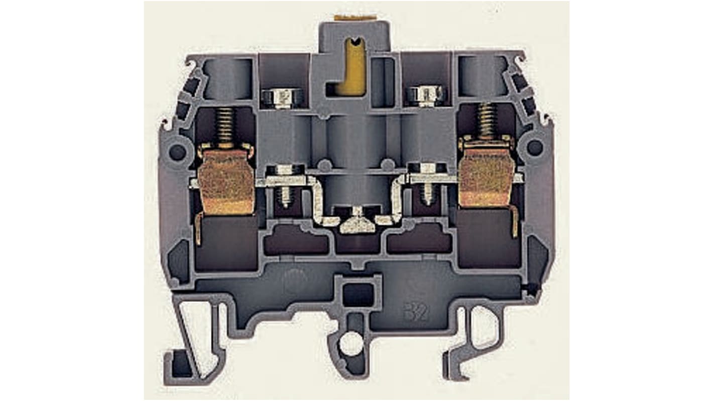 Entrelec SNA Series Grey Standard Din Rail Terminal, 6mm², Single-Level, Screw Termination