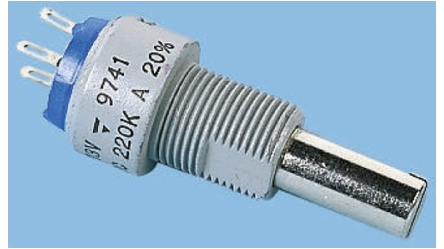 Vishay 旋转电位器, 4.7kΩ, 1.5W, 6 mm轴径, ±20%容差, 面板安装, 开槽轴执行器, 含陶合金元件, P13系列