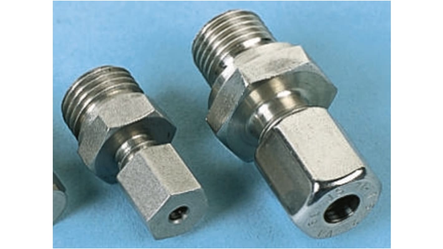 RS PRO, 1/4 BSP Thermocouple Compression Fitting for Use with Thermocouple, 6mm Probe, RoHS Compliant Standard