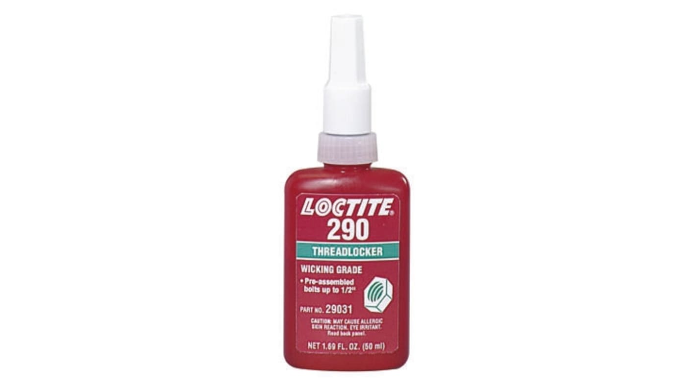 Frenafiletti Loctite 290, presa 3 h, col. Verde, Bottiglia da 50 ml