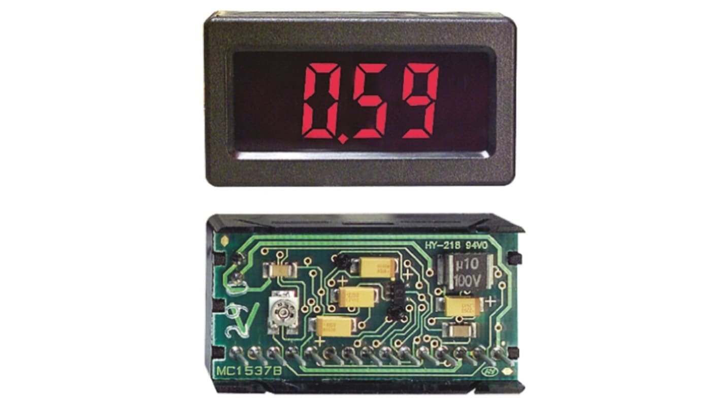 Red Lion Digital Voltmeter DC, LCD Display 3.5-Digits ±0.1 %