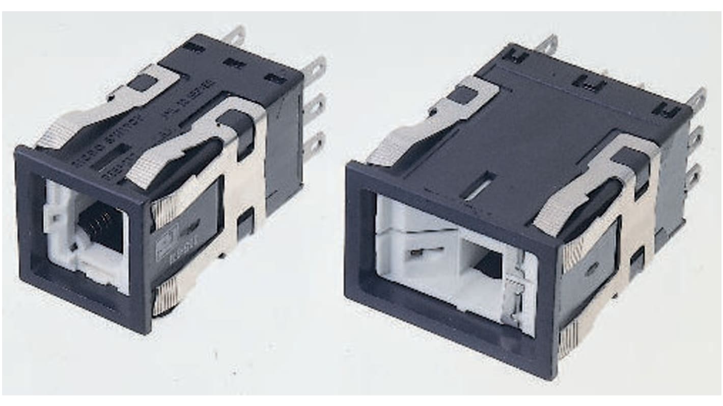 Honeywell Push Button Switch, Latching, Panel Mount, DPDT