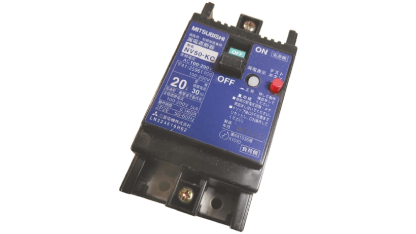 NV50-KC 2P 50A SC100-200V 30MA | 三菱電機, 配線用遮断器 | RS NV50-KC 2P 50A SC100-200V 30MA | 三菱電機, 配線用遮断器 | RS