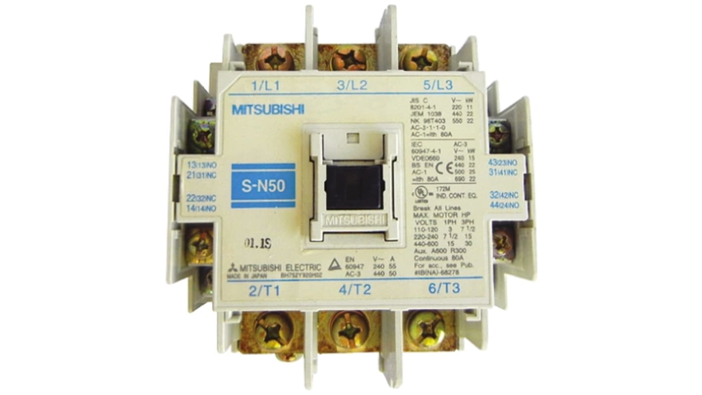 三菱電機 電磁接触器 240 V ac, S-N50 AC200V | RS 三菱電機 電磁接触器 240 V ac, S-N50 AC200V | RS