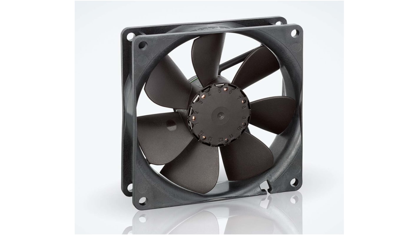 ebm-papst 3400 N Series Axial Fan, 24 V dc, DC Operation, 84m³/h, 2.3W, 100mA Max, IP20, 92 x 92 x 25mm