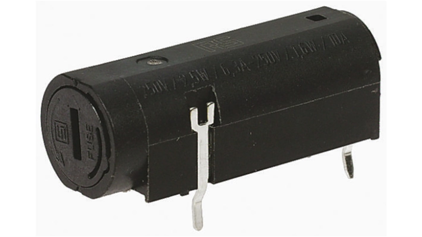 Schurter PCB安装保险丝座, 5 x 20mm尺寸, 10A, 250V 交流, PCB 安装