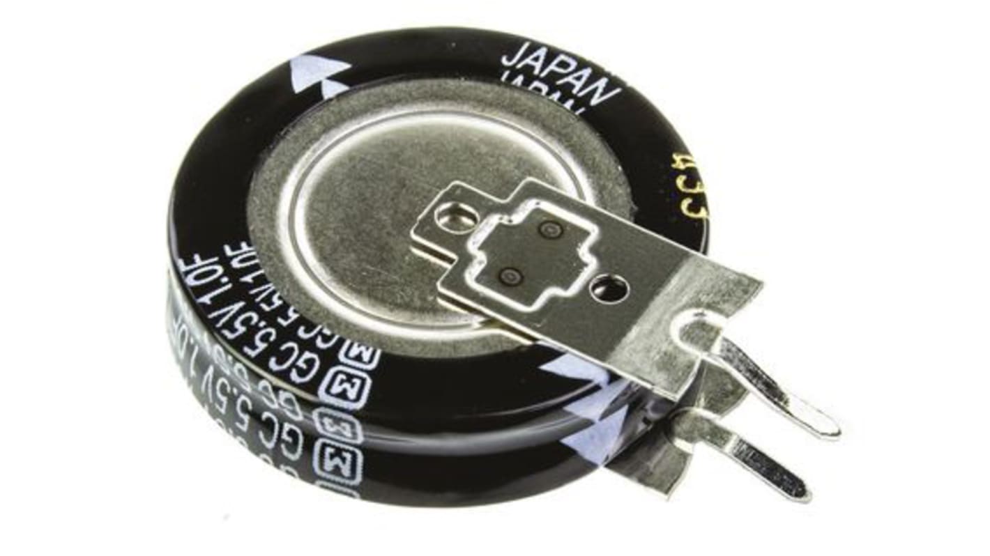 Panasonic SG SuperCap Superkondensator, radial 1F -20 → +80% / 5.5V dc, -25°C+70°C, Ø 19 (Dia.) x 6mm