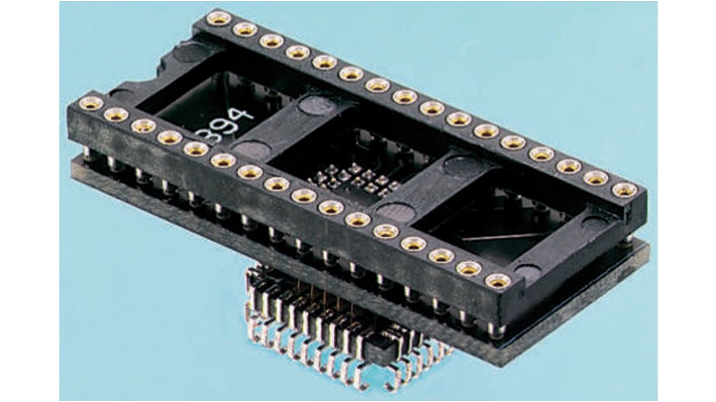 Winslow Straight 1.27 mm, 15.24 mm Pitch IC Socket Adapter, 28 Pin Male DIP to 32 Pin Female PLCC