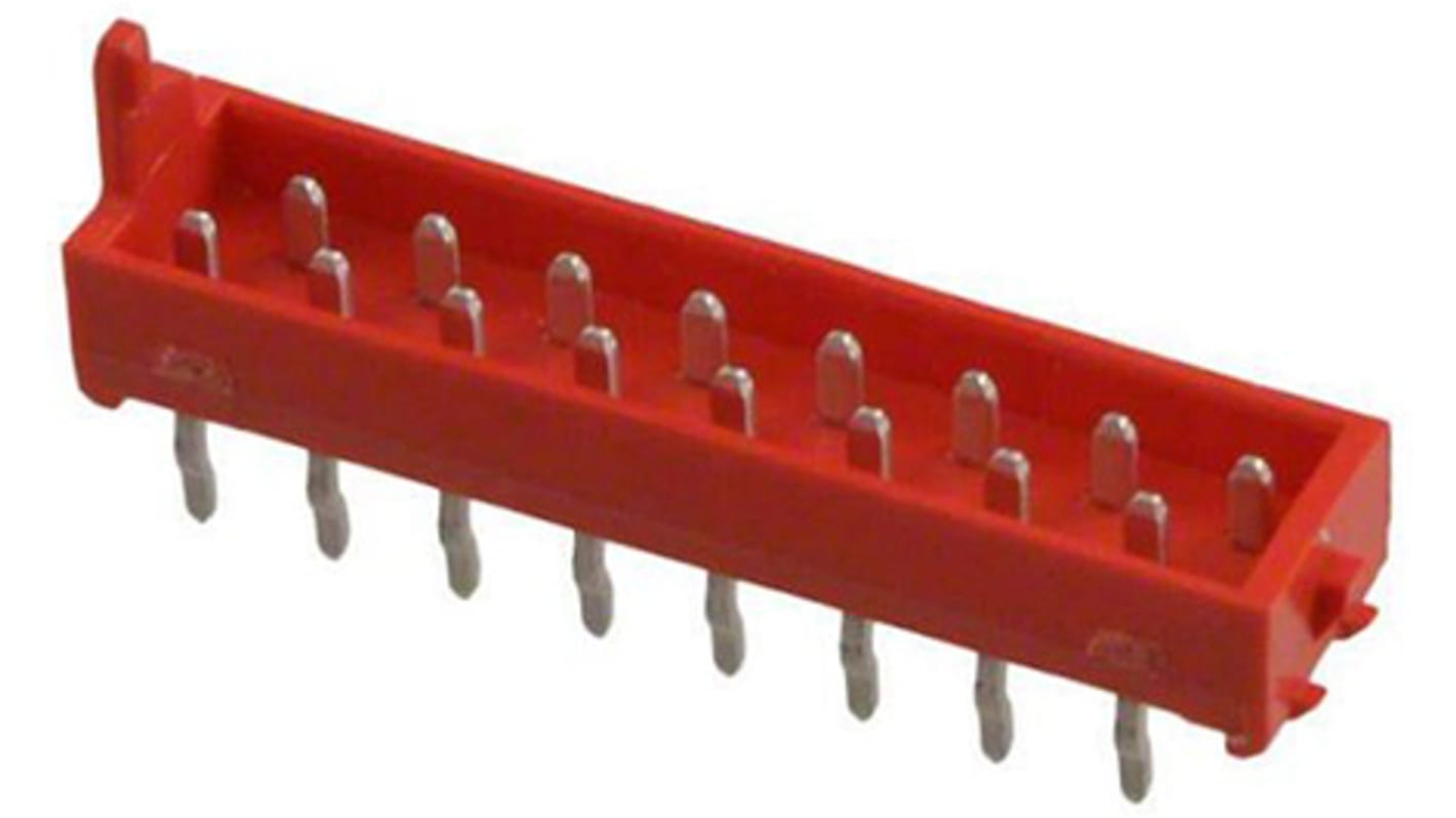 TE Connectivity 16p双排排针 直向板对板连接器, 1.27mm间距, 1.5A, 230.0 V, THT安装, Micro-Match系列