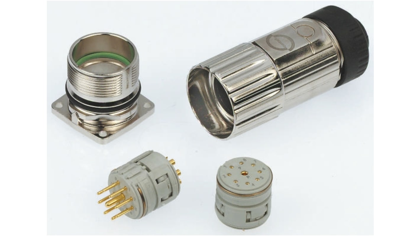 Contact Connectors 6.2 EPIC Circon R2.5 Rundsteckverbinder Stecker, Buchse 9-polig / 9.0A, Tafelmontage, Lötanschluss