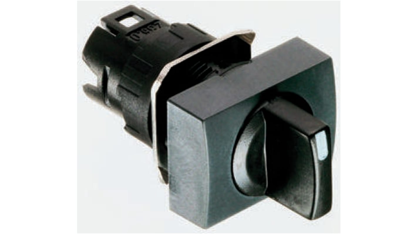 Schneider Electric Harmony XB6 Series 2 Position Selector Switch Head, 16mm Cutout, Black Handle