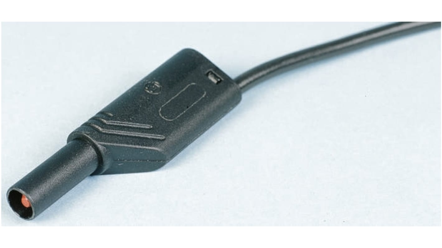 Hirschmann Test & Measurement Test lead, 16A, 1000V ac/dc, Black, 50cm Lead Length