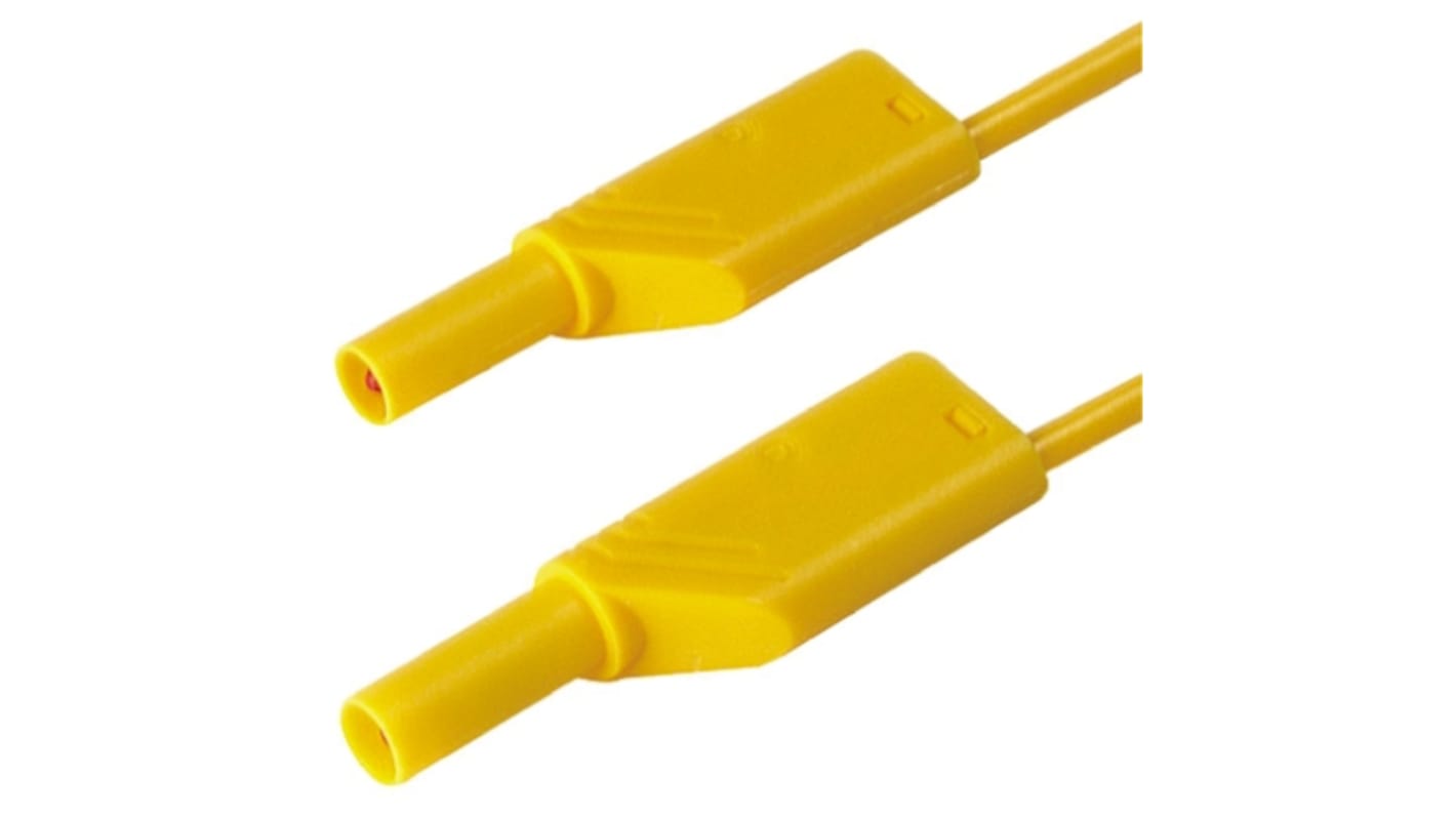 Hirschmann Test & Measurement Test lead, 16A, 1000V ac/dc, Yellow, 1m Lead Length