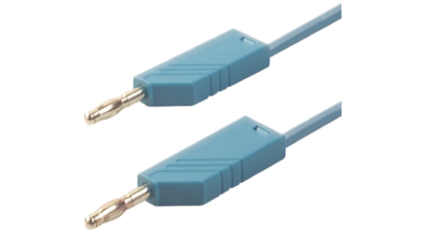 Hirschmann Messleitung 4mm Stecker / Stecker, Blau PVC-isoliert 1.5m, 60V dc / 16A