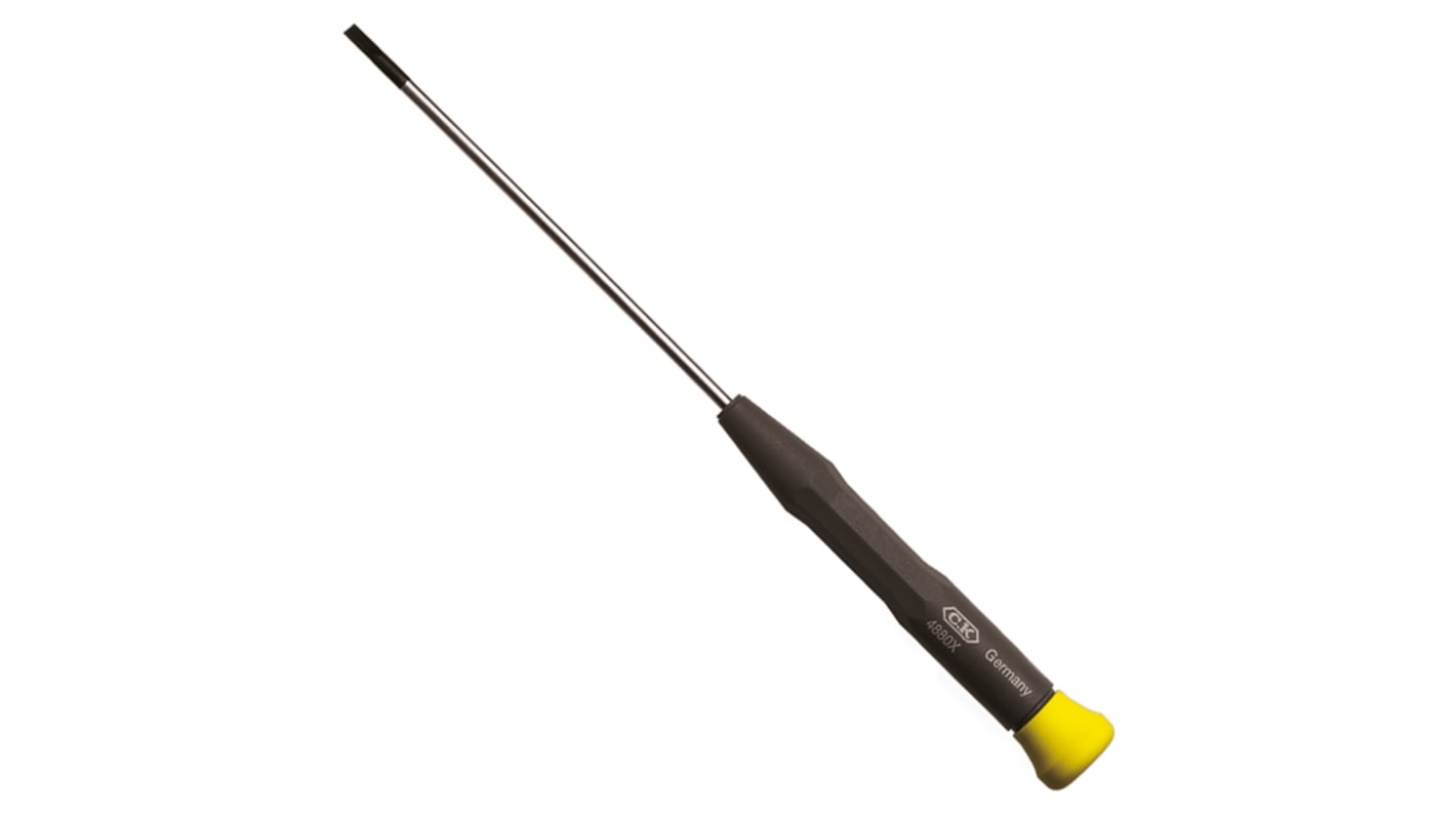 CK Slotted Precision Screwdriver, 0.8 x 2.5 mm Tip, 60 mm Blade, 157 mm Overall