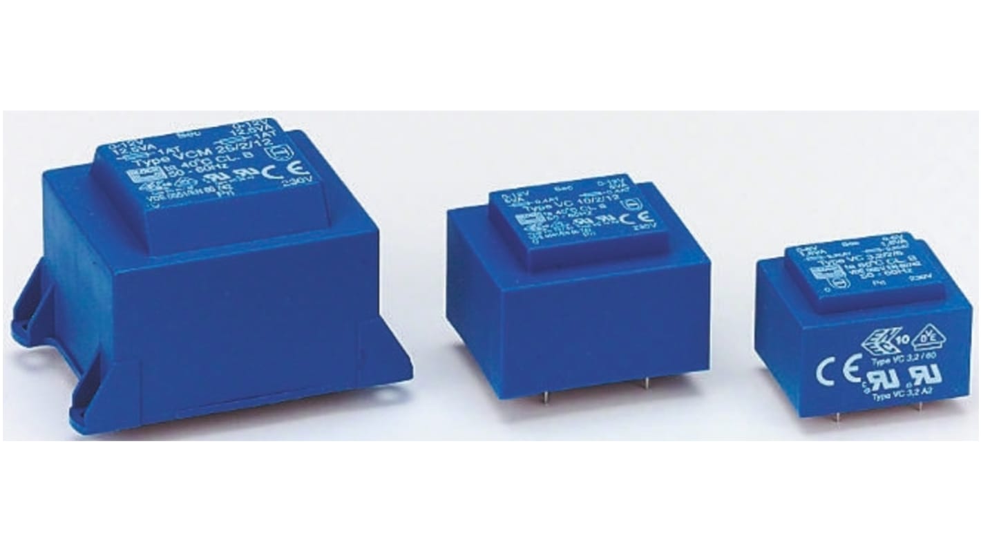 Block 15V ac 1 Output Through Hole PCB Transformer, 5VA