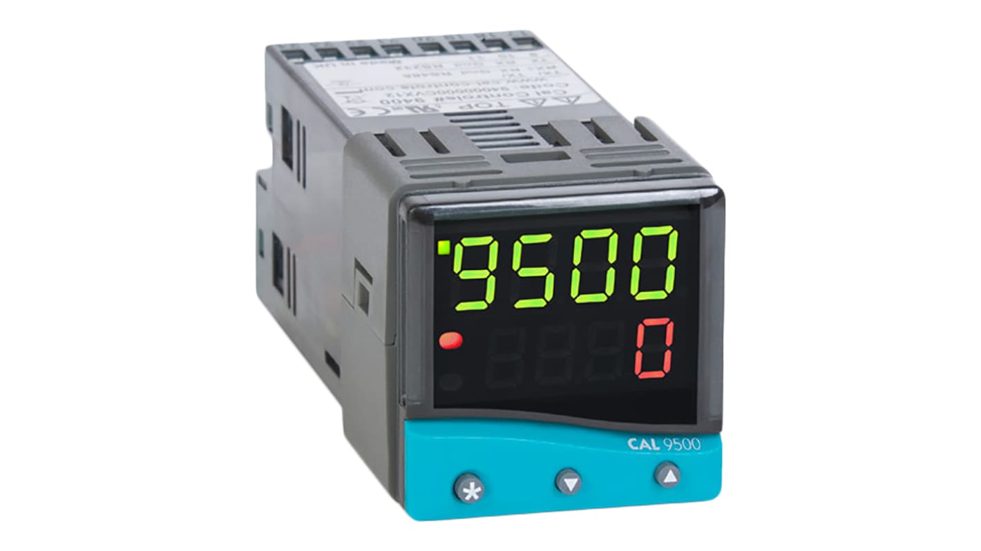 CAL 9500 PID Temperature Controller, 48 x 48 (1/16 DIN)mm, 2 Output Linear, Relay, SSD, 100 V ac, 240 V ac Supply