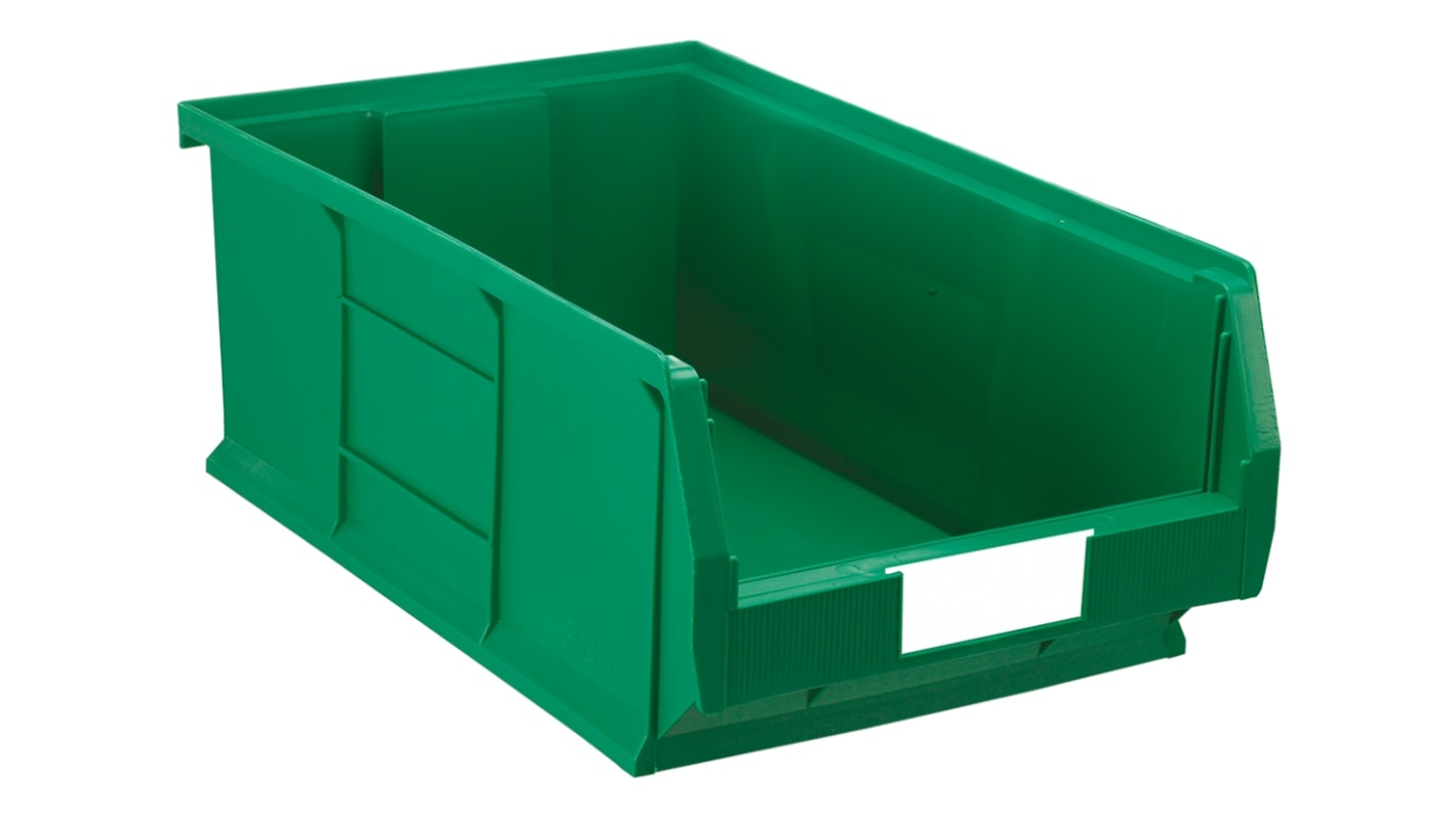 RS PRO PP Storage Bin, 200mm x 315mm, Green