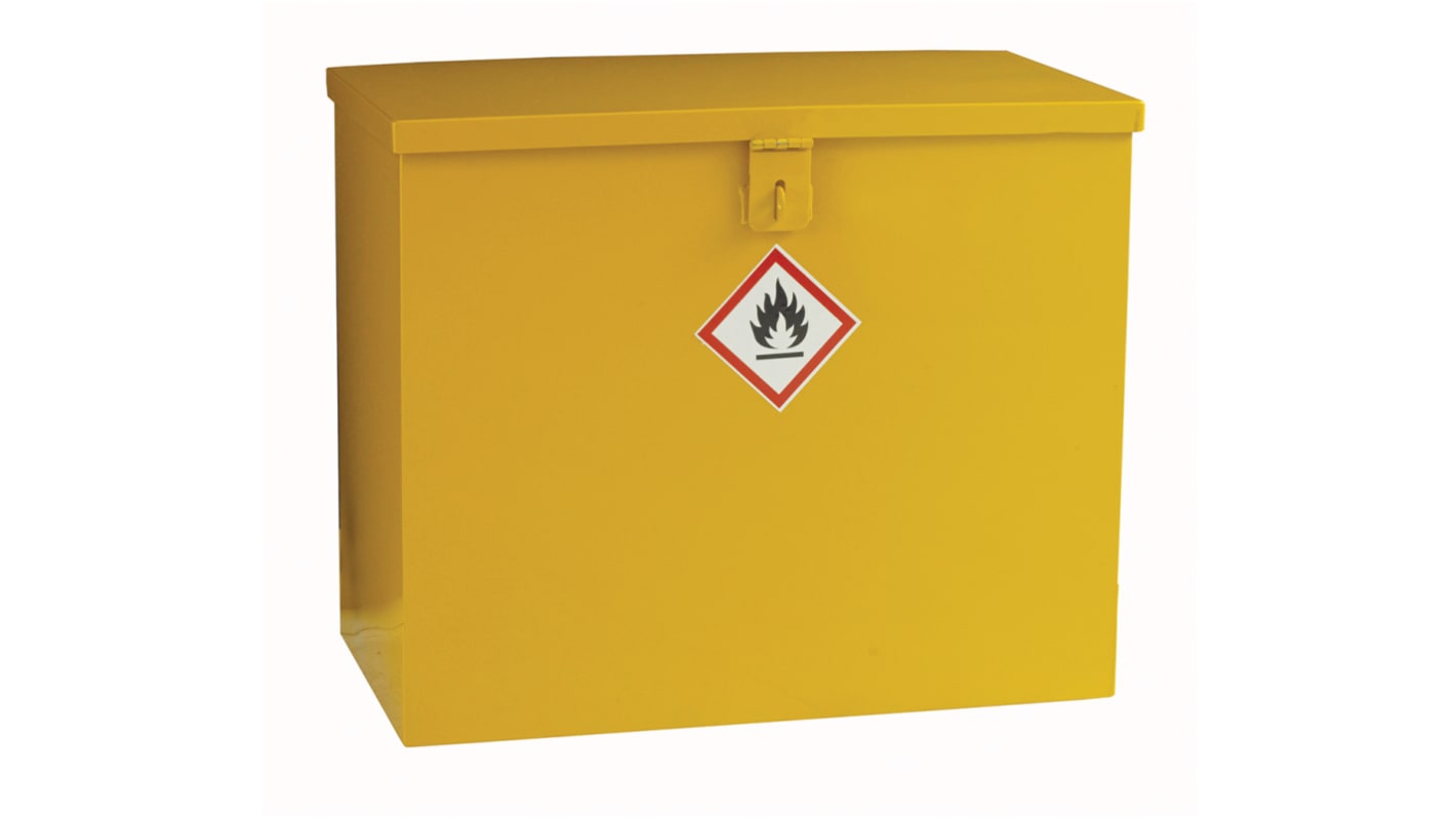 RS PRO Yellow Steel Lockable 1 Door Hazardous Substance Cabinet, 510mm x 620mm x 330mm