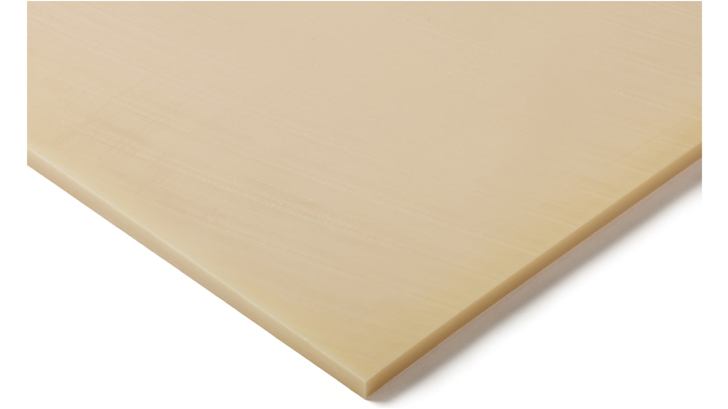 Lámina de plástico, Beige, 610mm x 305mm x 9.5mm