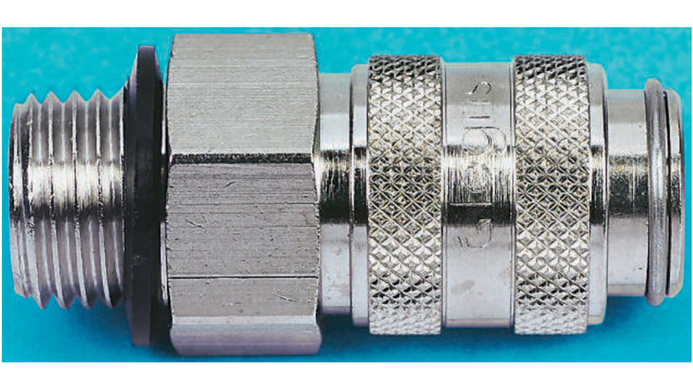 Legris Brass Male Pneumatic Quick Connect Coupling, G 3/8 Male Threaded