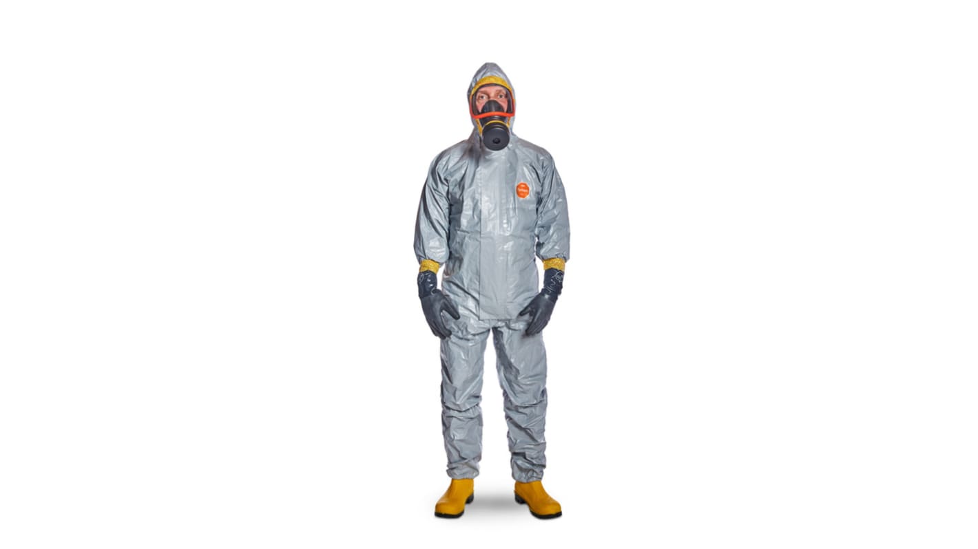Tute monouso DuPont in Tychem, XL Unisex, col. Grigio, con cappuccio