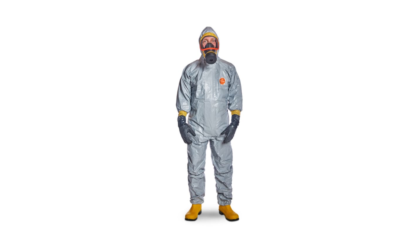 DuPont Tychem 6000 F Grey Einweg-Overalls XL Grau, 180 → 188cm L. mit Kapuze Unisex, Tychem