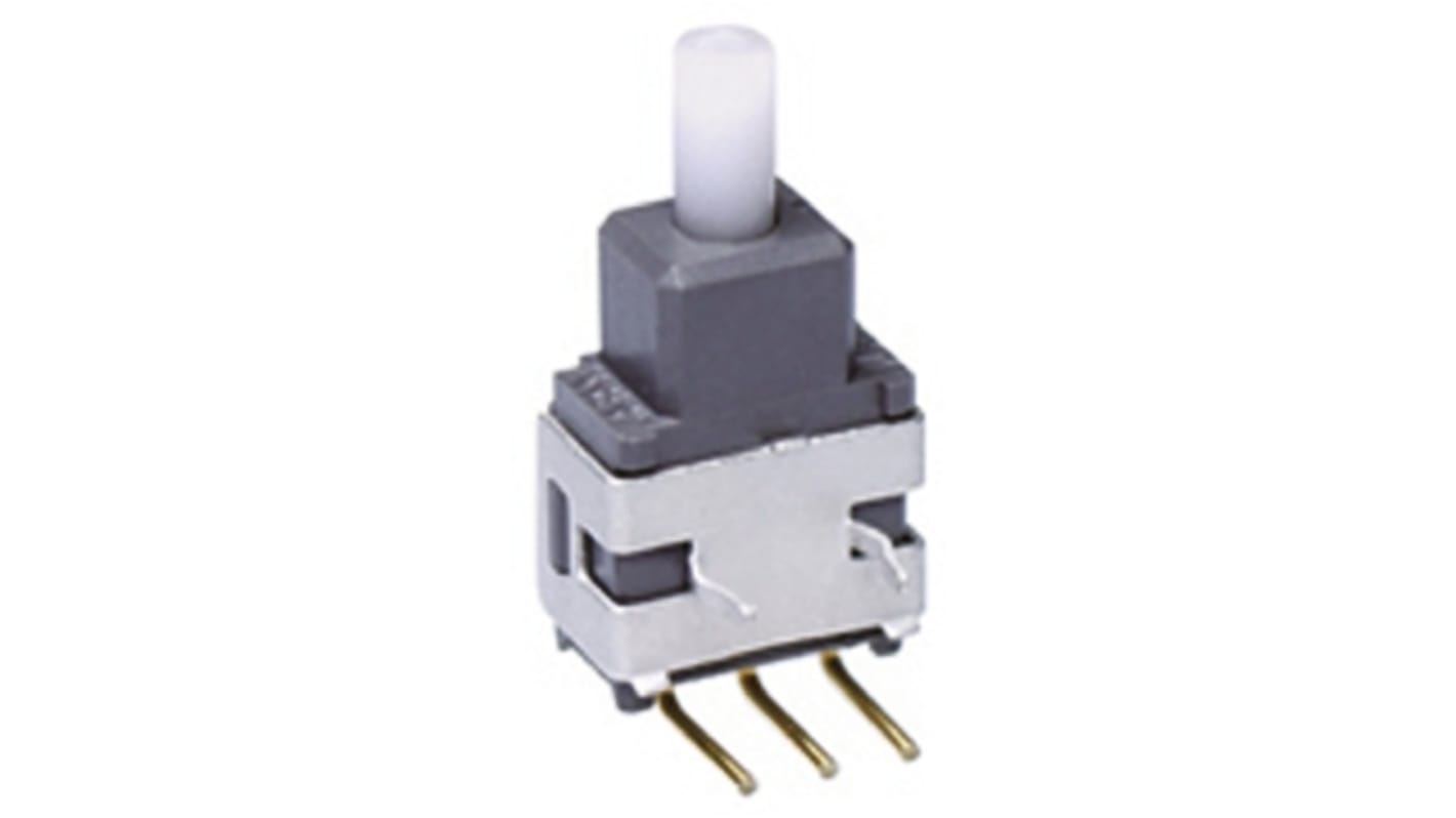 NKK Switches 押しボタンスイッチ, モーメンタリ, SPDT, 0.4 VA @ 28 V ac/dc PCB
