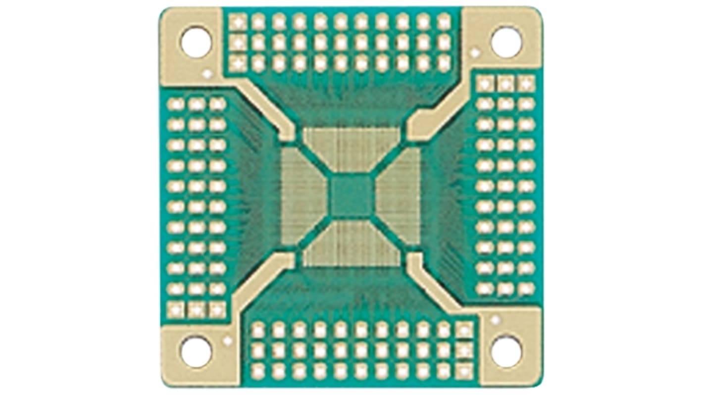 QFP-41, 120 Way Double Sided Extender Board Converter Board FR4 48.26 x 48.26 x 1mm