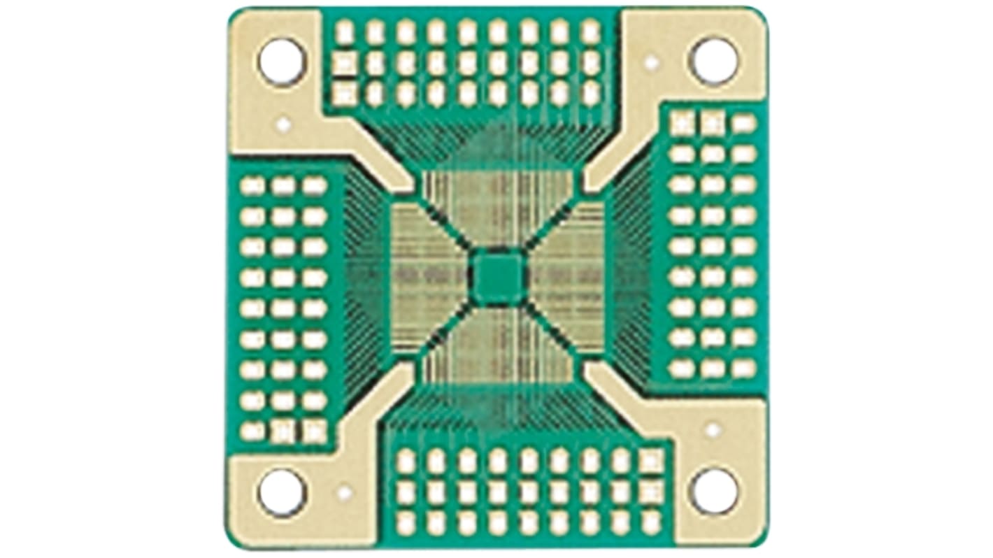 QFP-53, 100 Way Double Sided Extender Board Converter Board FR4 45.72 x 45.72 x 1mm