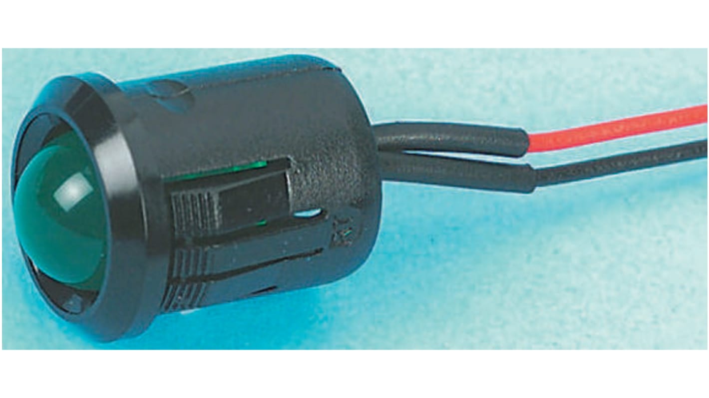 RS PRO Yellow Panel Mount Indicator, 2V dc, 14mm Mounting Hole Size, Lead Wires Termination