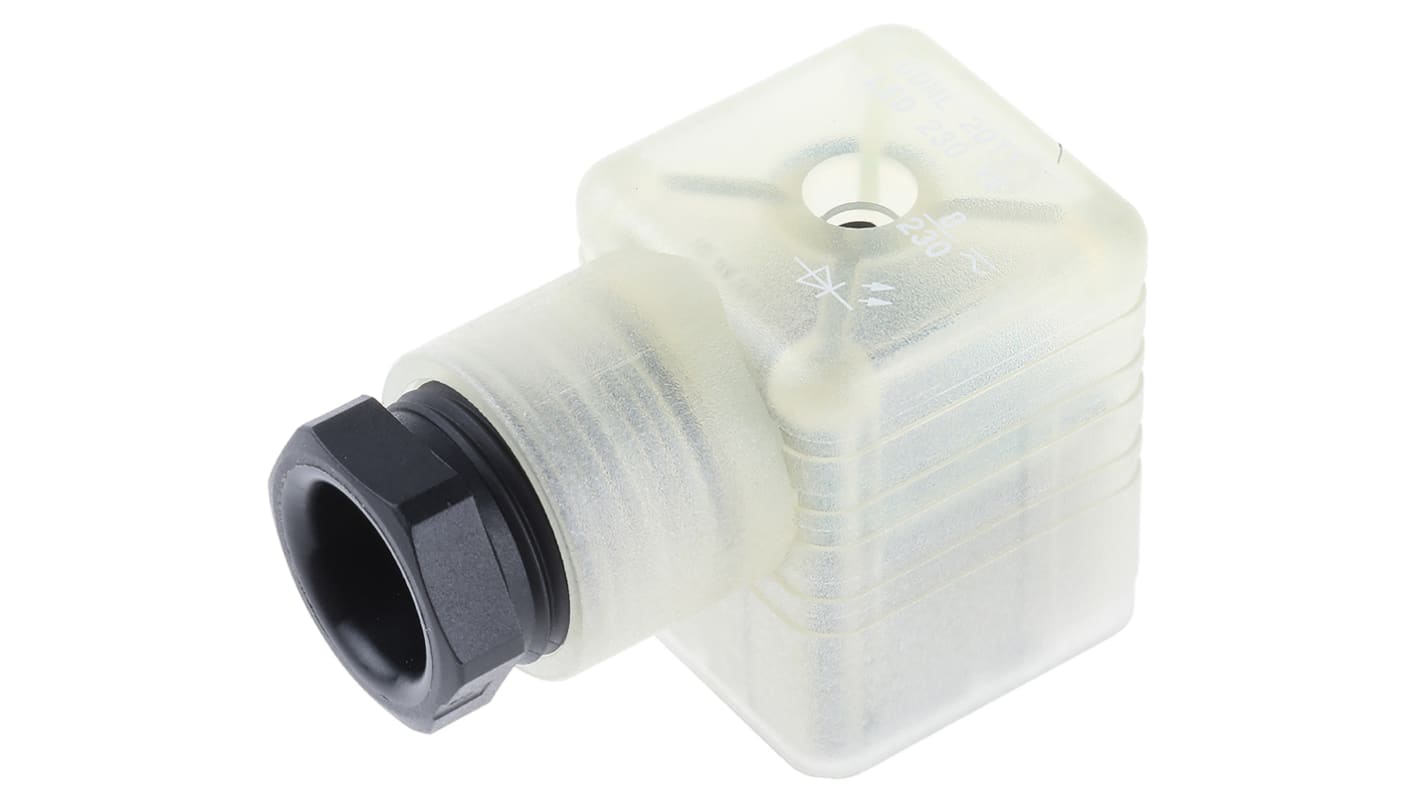 Hirschmann GDML 3P+E DIN 43650 A, Female Solenoid Valve Connector,  with Indicator Light, 250 V ac/dc Voltage