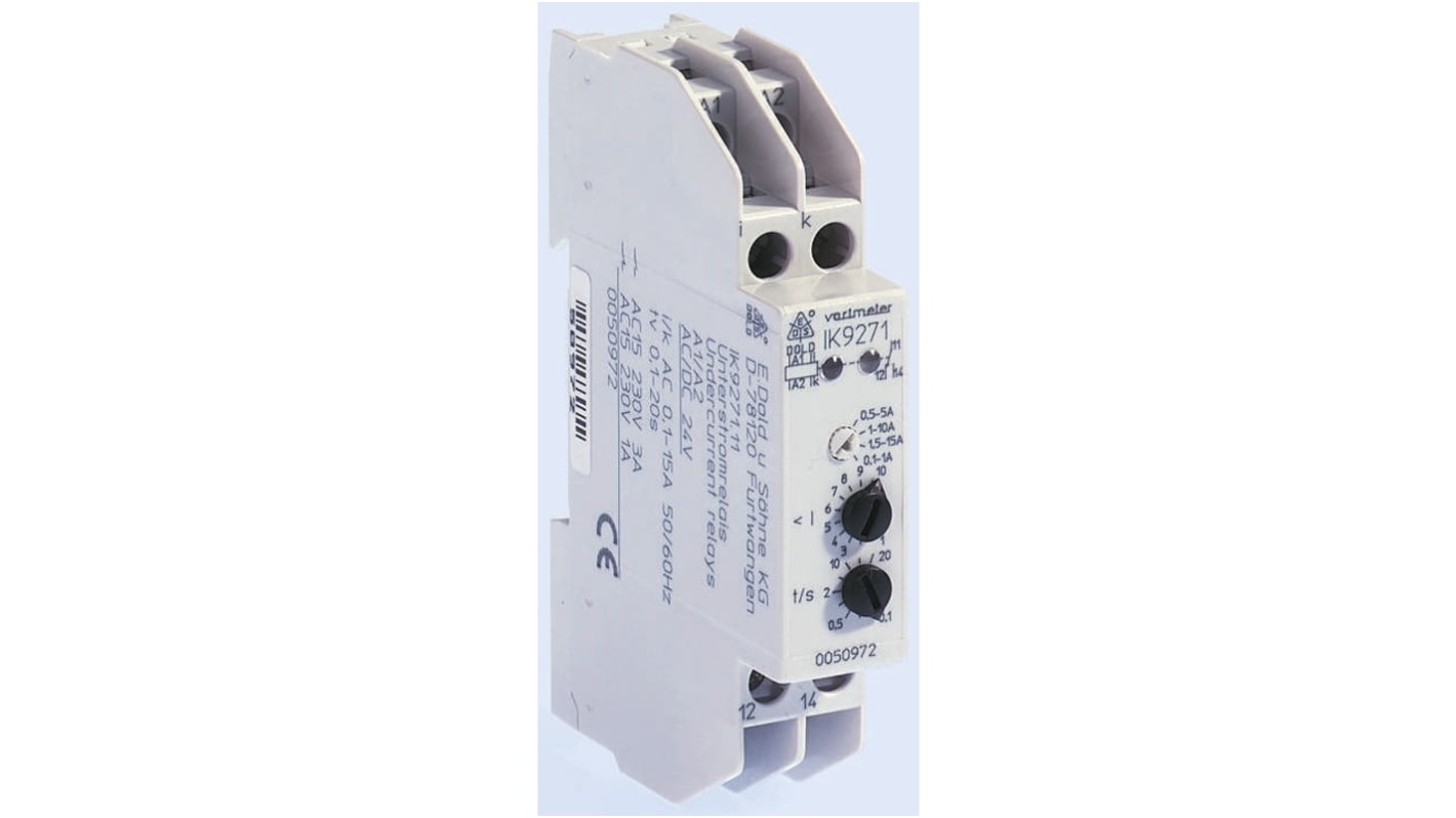 Dold Current Monitoring Relay, 1 Phase, SPDT, DIN Rail