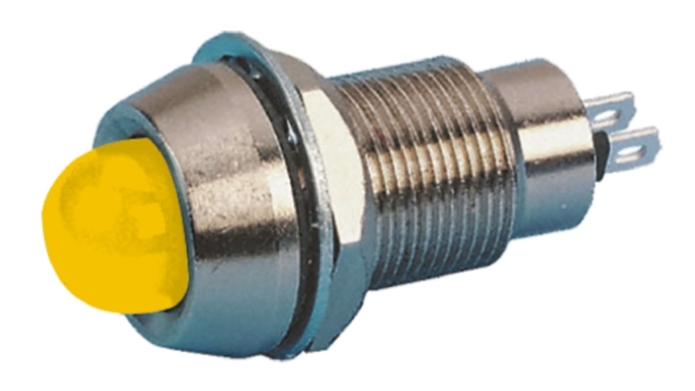 Indicatore da pannello Marl Giallo  a LED, 230V ca, IP67, Sporgente, foro da 12.7mm