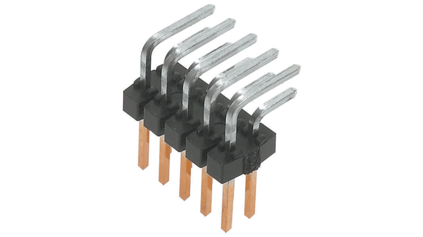 Regleta de pines Ángulo de 90° Molex serie C-Grid III de 12 vías, 2 filas, paso 2.54mm, para soldar, Montaje en