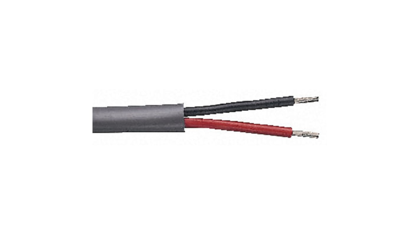 RS PRO Multicore Data Cable, 1 Pairs, 0.51 mm², 2 Cores, 20 AWG, Unscreened, 500m, Grey Sheath