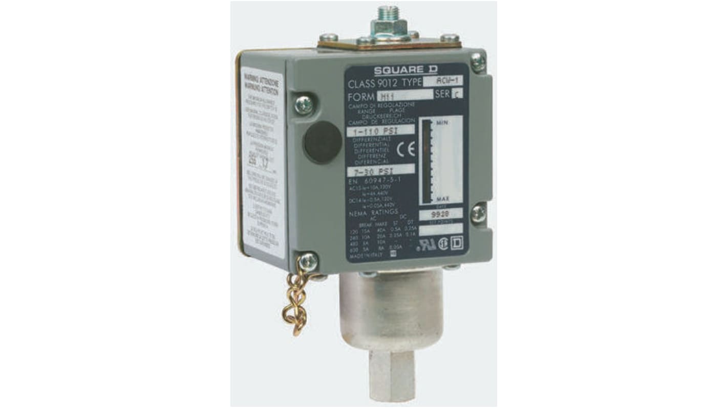 Schneider Electric Pressure Sensor, 0.1bar Min, 7.5bar Max, Relay Output, Differential Reading